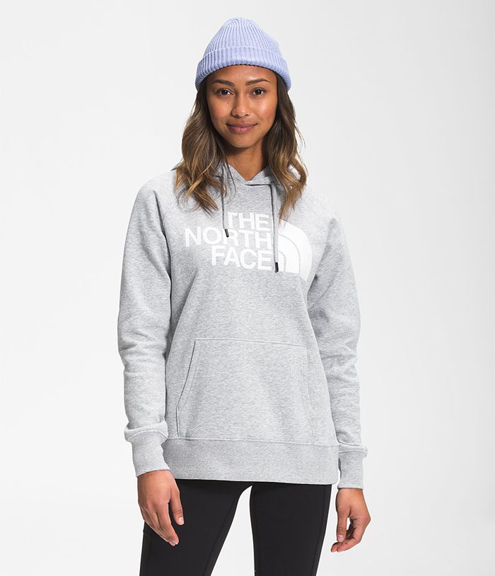 The North Face Half Dome Pullover Womens Hoodie Light Grey 842571-PQL